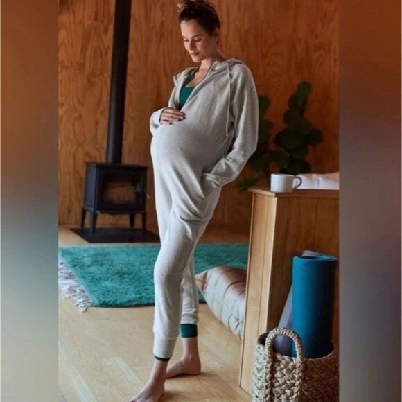 NWT Free People Movement x HATCH Maternity Warm Up Jumpsuit Medium Romper Grey - Picture 1 of 16